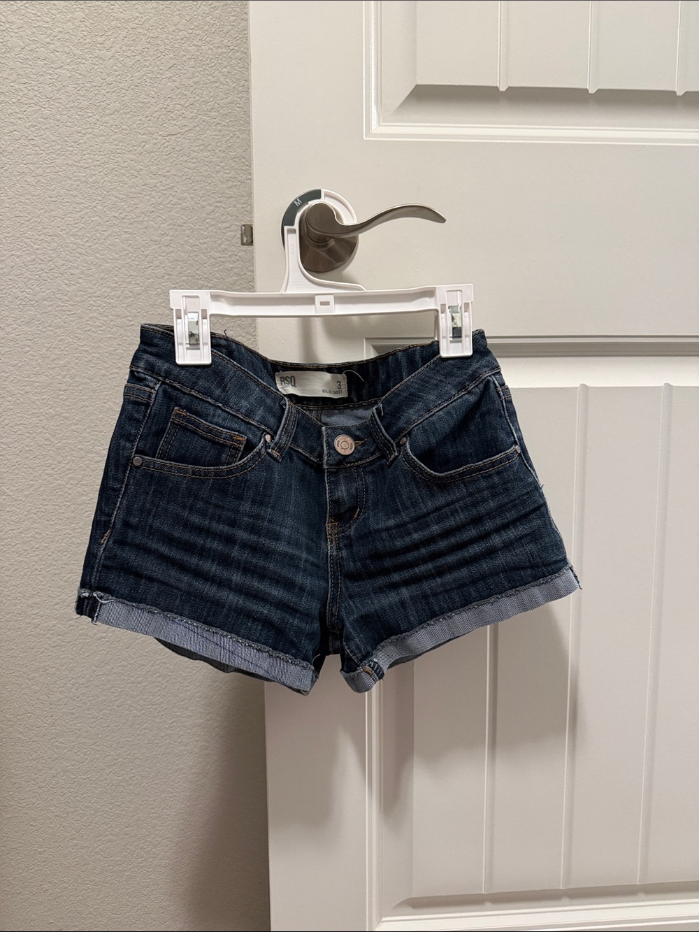 RSQ Dark Indigo Rolled Hem Jean Shorts